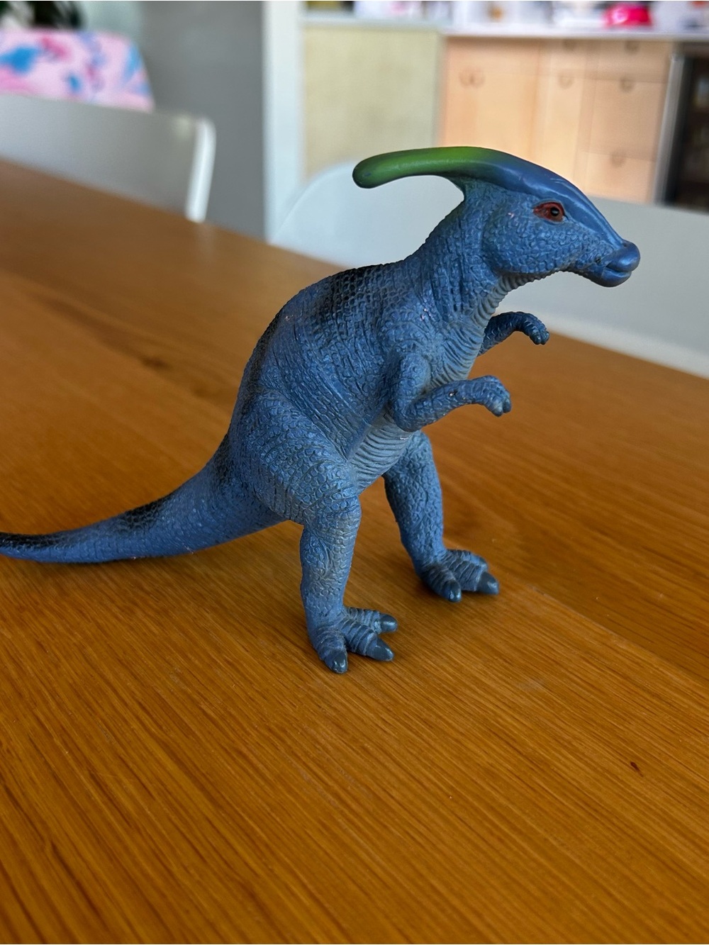 Blue Parasaurolophus Reptile Figure - Collectible Toy